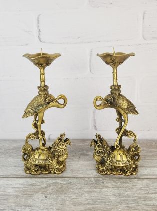 Подсвечник "Журавль на черепахе". 28см Подсвечник "Журавль на черепахе". 28см